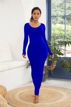 Load image into Gallery viewer, 12 Colors - Round Neck Long Sleeve Maxi Wrap Dress Ti Amo I love you
