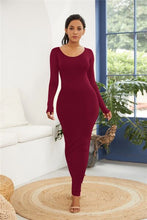 Load image into Gallery viewer, 12 Colors - Round Neck Long Sleeve Maxi Wrap Dress Ti Amo I love you
