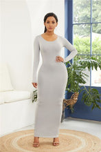 Load image into Gallery viewer, 12 Colors - Round Neck Long Sleeve Maxi Wrap Dress Ti Amo I love you
