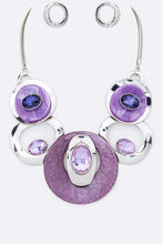 Load image into Gallery viewer, 12 Styles - Crystal Hoops Statement Necklace Set Ti Amo I love you
