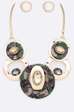 Load image into Gallery viewer, 12 Styles - Crystal Hoops Statement Necklace Set Ti Amo I love you
