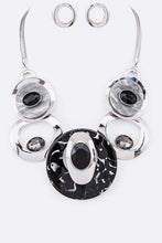 Load image into Gallery viewer, 12 Styles - Crystal Hoops Statement Necklace Set Ti Amo I love you
