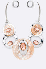 Load image into Gallery viewer, 12 Styles - Crystal Hoops Statement Necklace Set Ti Amo I love you
