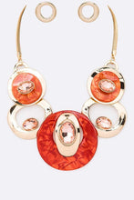 Load image into Gallery viewer, 12 Styles - Crystal Hoops Statement Necklace Set Ti Amo I love you
