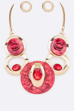 Load image into Gallery viewer, 12 Styles - Crystal Hoops Statement Necklace Set Ti Amo I love you
