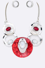 Load image into Gallery viewer, 12 Styles - Crystal Hoops Statement Necklace Set Ti Amo I love you
