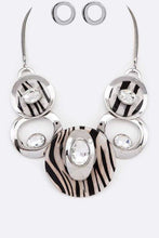 Load image into Gallery viewer, 12 Styles - Crystal Hoops Statement Necklace Set Ti Amo I love you
