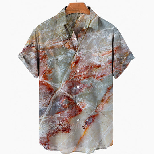 12 Styles - Oil Painting Hawaiian Shirts - Men's Fashion Short Sleeve Loose Beach Shirts Ti Amo I love you