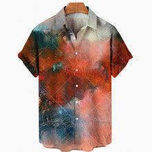 Load image into Gallery viewer, 12 Styles - Oil Painting Hawaiian Shirts - Men&#39;s Fashion Short Sleeve Loose Beach Shirts Ti Amo I love you
