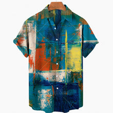 Load image into Gallery viewer, 12 Styles - Oil Painting Hawaiian Shirts - Men&#39;s Fashion Short Sleeve Loose Beach Shirts Ti Amo I love you
