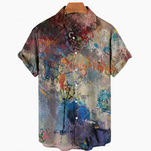 Load image into Gallery viewer, 12 Styles - Oil Painting Hawaiian Shirts - Men&#39;s Fashion Short Sleeve Loose Beach Shirts Ti Amo I love you
