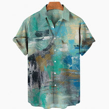 Load image into Gallery viewer, 12 Styles - Oil Painting Hawaiian Shirts - Men&#39;s Fashion Short Sleeve Loose Beach Shirts Ti Amo I love you
