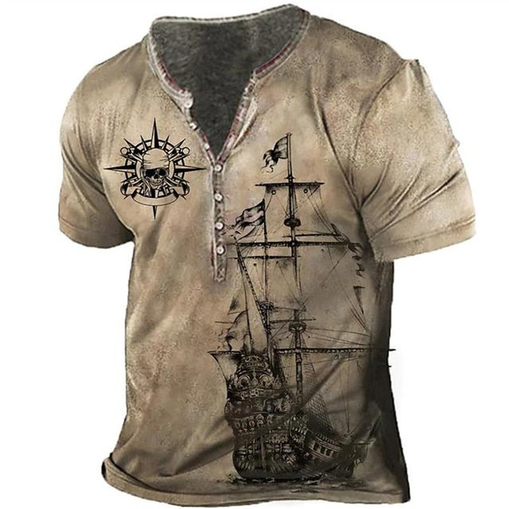 12 Styles - Vintage Men's 3D Printed Short Sleeve Oversized Navigation Tee Shirt Ti Amo I love you