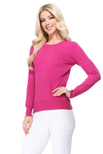 Load image into Gallery viewer, Crew Neck Long Sleeve Light Basic Casual Knit Top
