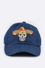 Load image into Gallery viewer, Calavera Embroidery Denim Cap
