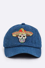 Load image into Gallery viewer, Calavera Embroidery Denim Cap
