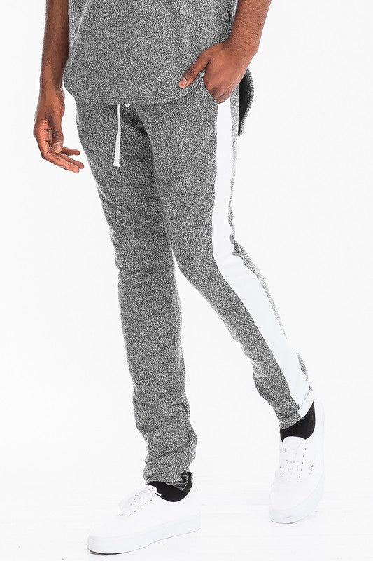 Mens Static Print Fabric Track Pants