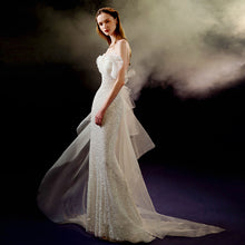 Load image into Gallery viewer, Mermaid Light Wedding Giwn with Train - Bridal Evening Dress
