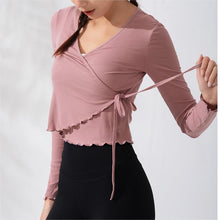 Load image into Gallery viewer, Tight Workout Clothes Women Solid Color Sports Top Running Long Sleeve T Shirt Outer Wear Elastic Yoga Clothes Autumn
