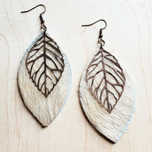 Load image into Gallery viewer, Oval Earrings in Blond Hair w/ Copper Feather
