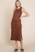 Load image into Gallery viewer, BOMBOM Slit Round Neck Sleeveless Midi Dress
