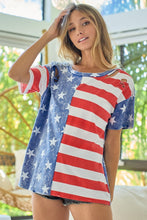 Load image into Gallery viewer, BiBi American Flag Theme Short Sleeve T-Shirt
