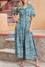 Load image into Gallery viewer, Paisley Print Flounce Sleeve Maxi Dress
