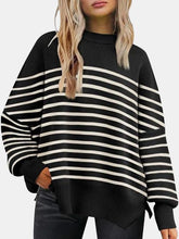 Load image into Gallery viewer, 13 Colors - Round Neck Drop Shoulder Slit Sweater Ti Amo I love you
