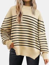 Load image into Gallery viewer, 13 Colors - Round Neck Drop Shoulder Slit Sweater Ti Amo I love you
