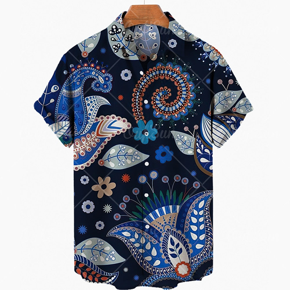 13 Styles - Mens / Mens Plus Size - Casual Fashion Beach Short Sleeve Loose Hawaii Shirts Ti Amo I love you