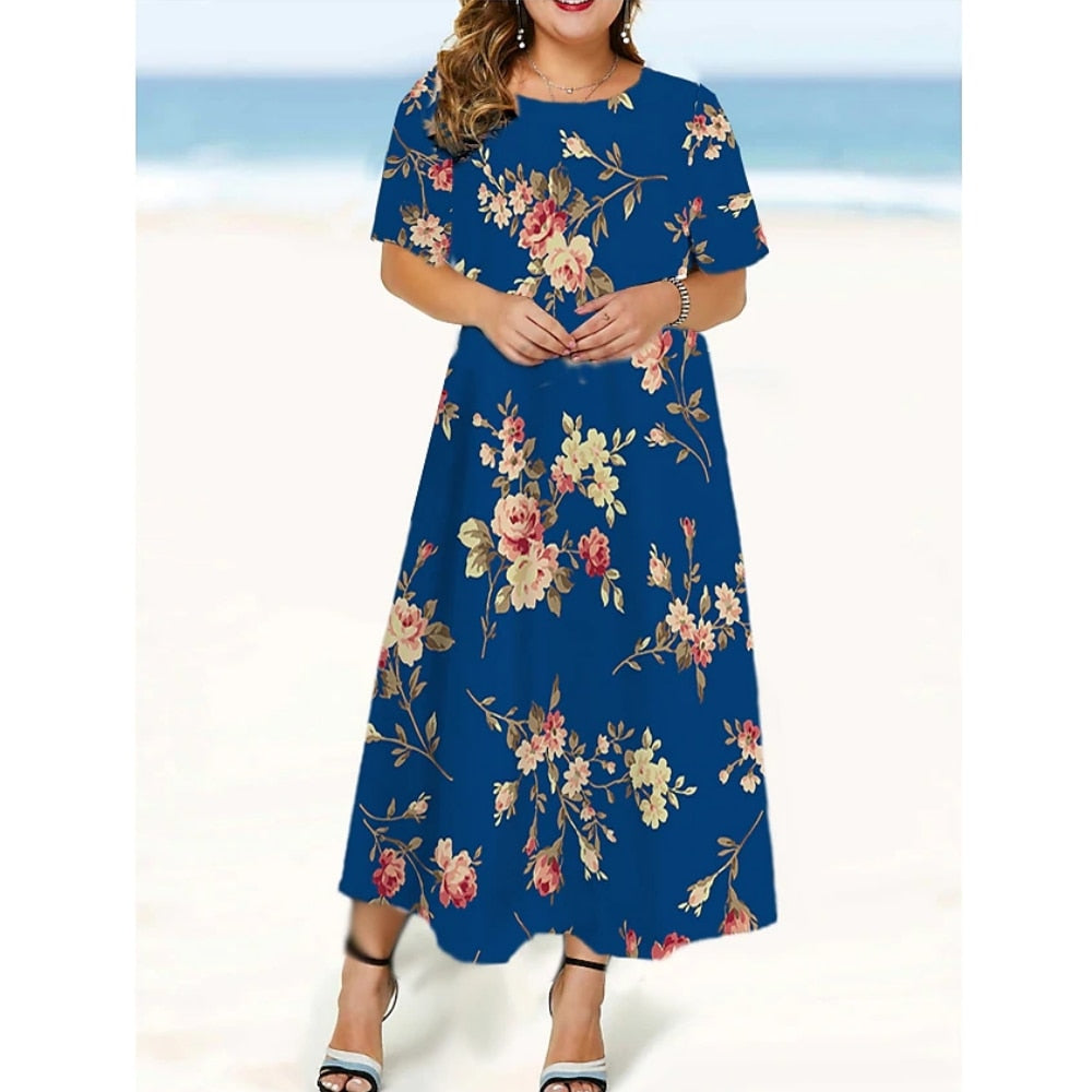 13 Styles - Women‘s Beach Dress Floral Pattern Loose A-Line Evening Dresses Ti Amo I love you