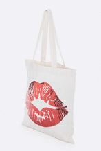 Load image into Gallery viewer, Sequins Lips Cotton Canvas Tote
