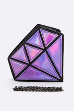 Load image into Gallery viewer, 2 Tone Holographic Iconic Diamond Clutch Bag
