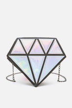 Load image into Gallery viewer, 2 Tone Holographic Iconic Diamond Clutch Bag
