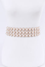 Load image into Gallery viewer, PLUS SIZE Pearl Studs Clear PVC Belt
