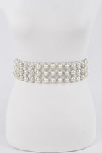 Load image into Gallery viewer, PLUS SIZE Pearl Studs Clear PVC Belt
