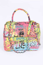 Load image into Gallery viewer, Top Handle Graffiti Convertible Shoulder Bag
