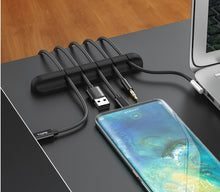 Load image into Gallery viewer, Silicone USB Cable Winder Desktop Cable Organizer Management Multipurpose Clips Cables Protector For Wired Headphones
