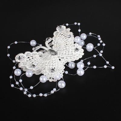 Bridal Wedding / Prom - Rhinestone Flower Butterfly Headpiece