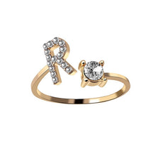 Load image into Gallery viewer, Womens New Design Adjustable 26 Initial Letter Ring Fashion Simple Elegant Jewelry
