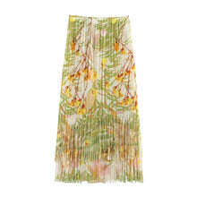 Load image into Gallery viewer, Spring Women Clothing Double Layered Tassel Crumpled Elastic Waist Skirt
