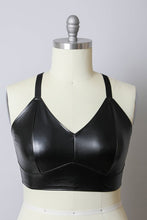 Load image into Gallery viewer, Faux Leather Longline Bralette Plus Size
