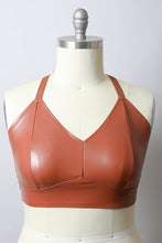 Load image into Gallery viewer, Faux Leather Longline Bralette Plus Size
