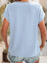 Load image into Gallery viewer, Textured Round Neck Short Sleeve Top
