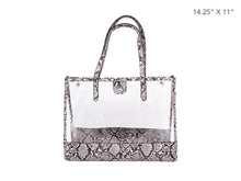 Load image into Gallery viewer, Clear PVC Snake Trim Tote Bag
