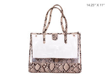 Load image into Gallery viewer, Clear PVC Snake Trim Tote Bag
