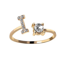 Load image into Gallery viewer, Womens New Design Adjustable 26 Initial Letter Ring Fashion Simple Elegant Jewelry
