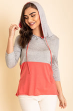 Load image into Gallery viewer, Plus Two Tone Color Block Hoodie
