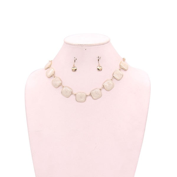 Chunky Ivory Rhinestone Necklace Se