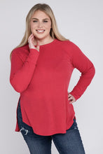 Load image into Gallery viewer, Plus Melange Baby Waffle Long Sleeve Top
